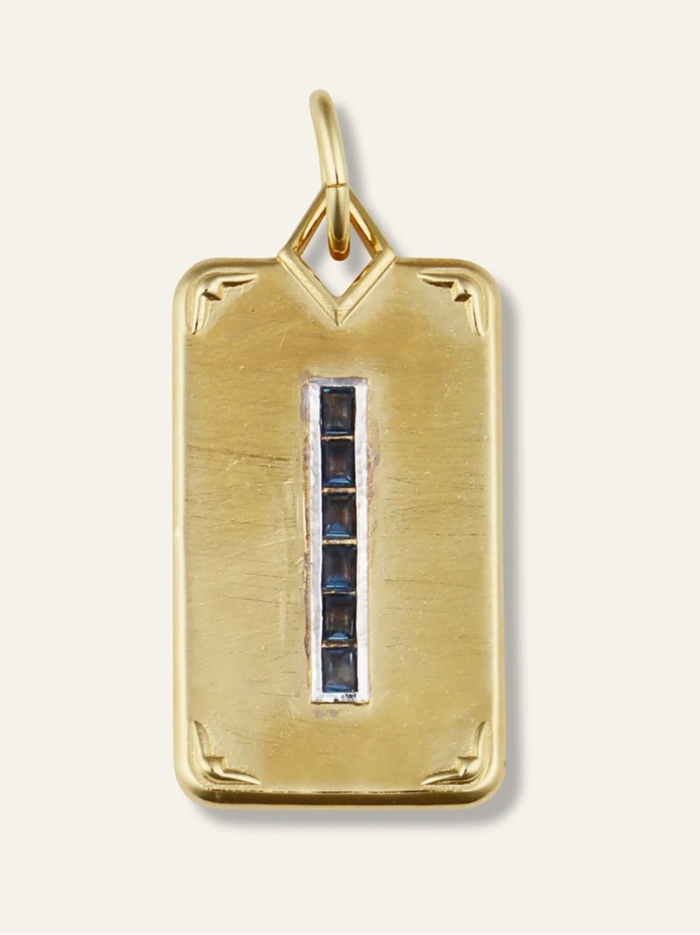 Hart Carpe Diem Charm 18k Gold Plated Pendant with Lab Blue Spinel